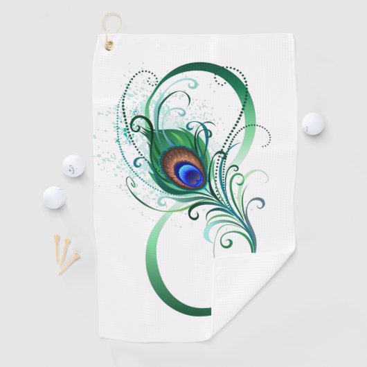 Oneindigheidssymbool met pauwveer golfhanddoek (Insitu)