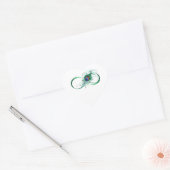 Oneindigheidssymbool met pauwveer hart sticker (Envelop)
