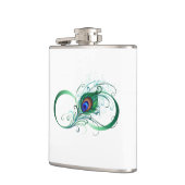 Oneindigheidssymbool met pauwveer heupfles (Links)