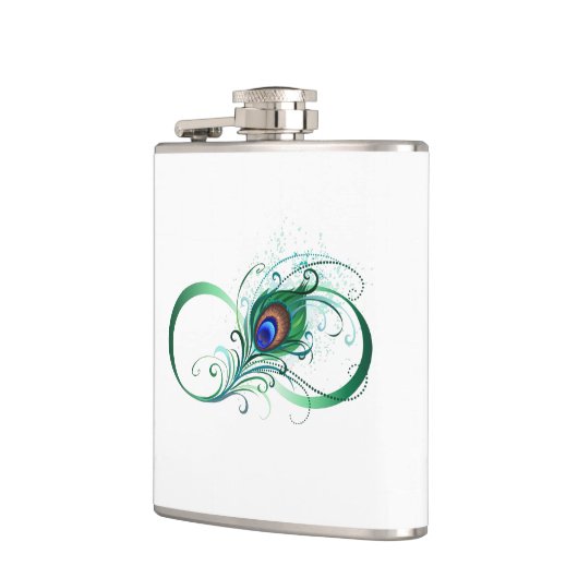 Oneindigheidssymbool met pauwveer heupfles (Links)