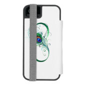 Oneindigheidssymbool met pauwveer incipio iPhone portemonnee hoesje (Agenda Achterkant)