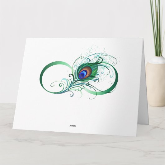Oneindigheidssymbool met pauwveer kaart (Achterkant)