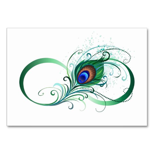 Oneindigheidssymbool met pauwveer kaart (Voorkant)