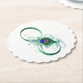 Oneindigheidssymbool met pauwveer kartonnen onderzetters (Gekanteld)