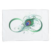 Oneindigheidssymbool met pauwveer kussensloop (Voorkant-Rechts)