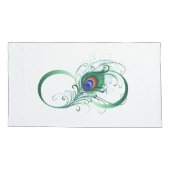 Oneindigheidssymbool met pauwveer kussensloop (Achterkant-Links)