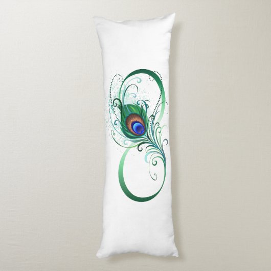 Oneindigheidssymbool met pauwveer lichaamskussen (Achterkant (Verticaal))