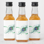 Oneindigheidssymbool met pauwveer likeurfles etiket (Flessen)