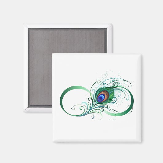 Oneindigheidssymbool met pauwveer magneet (Voorkant / Achterkant)