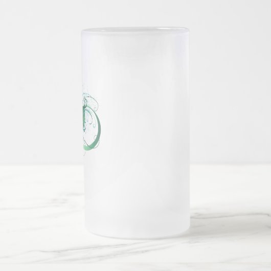 Oneindigheidssymbool met pauwveer matglas bierpul (Center)