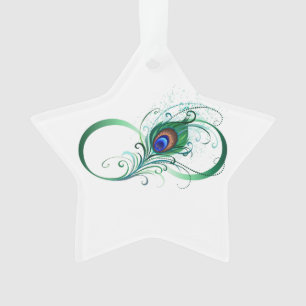 Oneindigheidssymbool met pauwveer ornament