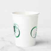 Oneindigheidssymbool met pauwveer papieren bekers (Links)