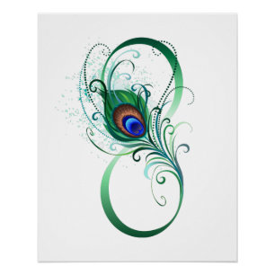 Oneindigheidssymbool met pauwveer perfect poster