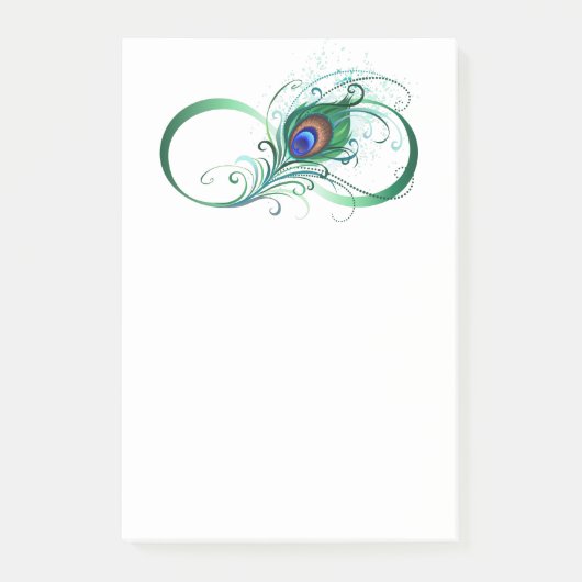 Oneindigheidssymbool met Pauwveer Post-it® Notes (Voorkant)