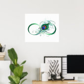 Oneindigheidssymbool met pauwveer poster (Thuiskantoor)
