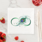 Oneindigheidssymbool met pauwveer servet (Insitu)