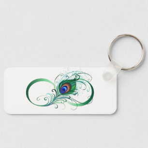 Oneindigheidssymbool met Pauwveer Sleutelhanger
