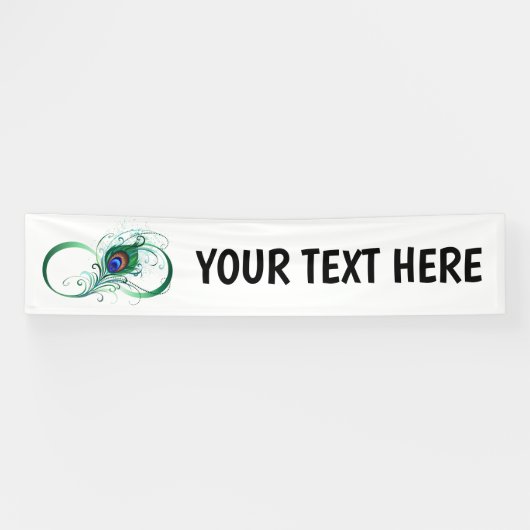 Oneindigheidssymbool met Pauwveer Spandoek (Horizontaal)