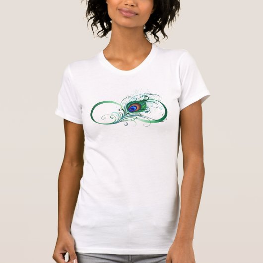 Oneindigheidssymbool met pauwveer t-shirt (Voorkant)