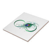 Oneindigheidssymbool met pauwveer tegeltje (Zijkant)