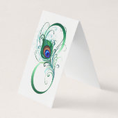 Oneindigheidssymbool met pauwveer visitekaartje (Voorkant)