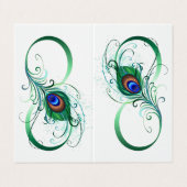 Oneindigheidssymbool met pauwveer visitekaartje (Buitenkant ongevouwen)