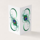 Oneindigheidssymbool met pauwveer visitekaartje (Buitenkant)