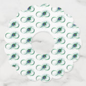 Oneindigheidssymbool met pauwveer wijnglaslabel (Voorkant)