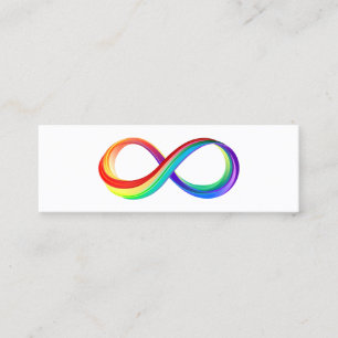 Oneindigheidssymbool met regenboog in lagen mini visitekaartje