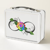 Oneindigheidssymbool met regenboogroos (Achterkant)