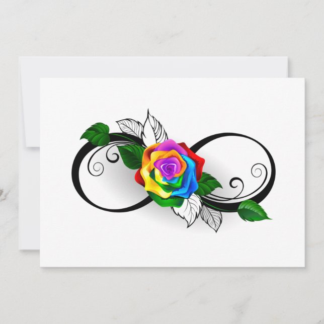 Oneindigheidssymbool met regenboogroos (Voorkant)
