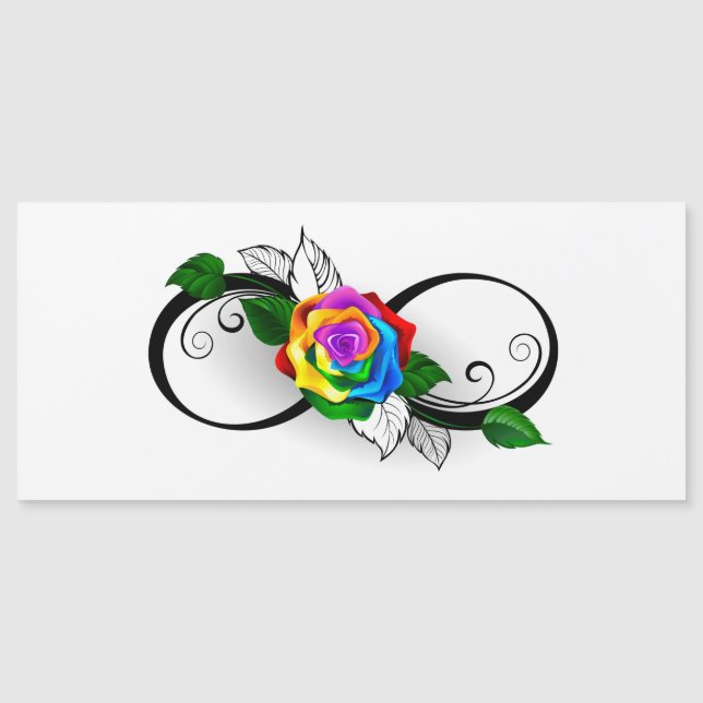 Oneindigheidssymbool met regenboogroos (Voorkant)