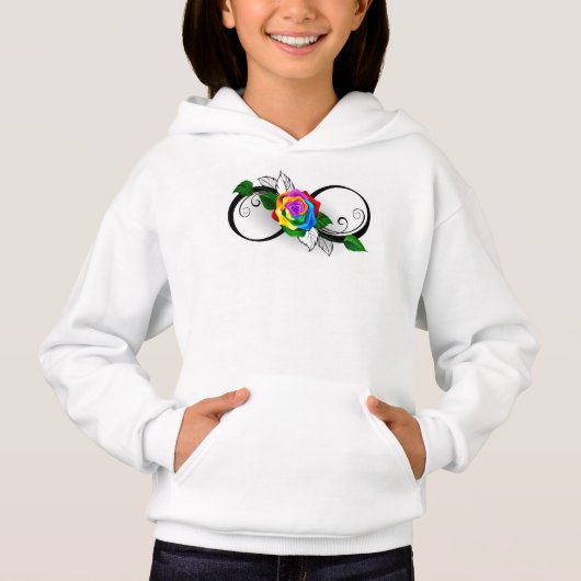 Oneindigheidssymbool met regenboogroos (Voorkant)