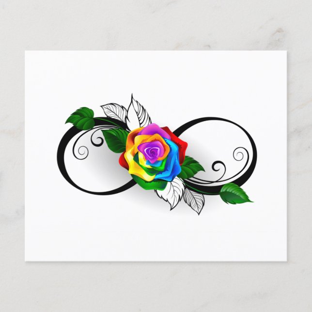 Oneindigheidssymbool met regenboogroos (Voorkant)
