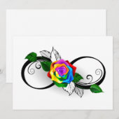 Oneindigheidssymbool met regenboogroos aankondiging (Voorkant / Achterkant)