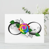 Oneindigheidssymbool met regenboogroos aankondiging (Staand voorkant)