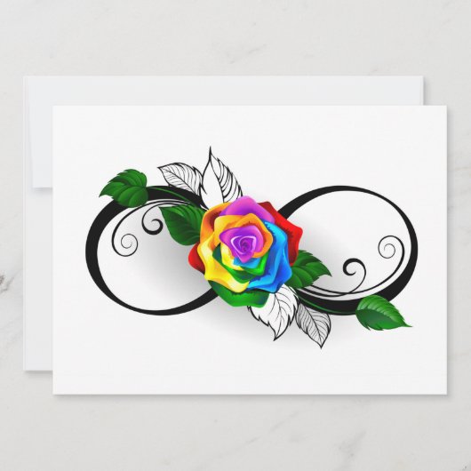 Oneindigheidssymbool met regenboogroos aankondiging (Voorkant)
