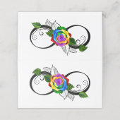 Oneindigheidssymbool met regenboogroos afsprakenkaart (Buitenkant ongevouwen)