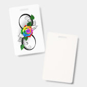 Oneindigheidssymbool met regenboogroos badge (Voor- en achterkant)