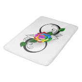 Oneindigheidssymbool met regenboogroos badmat (Gekanteld)