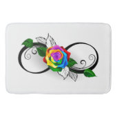 Oneindigheidssymbool met regenboogroos badmat (Voorkant)