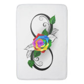 Oneindigheidssymbool met regenboogroos badmat (Voorkant Verticaal)