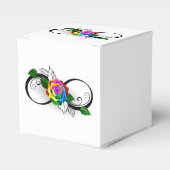 Oneindigheidssymbool met regenboogroos bedankdoosjes (Voorkant Zijde)