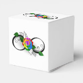 Oneindigheidssymbool met regenboogroos bedankdoosjes (Achterkant)