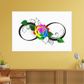 Oneindigheidssymbool met regenboogroos canvas afdruk (Insitu (Woonkamer))