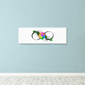 Oneindigheidssymbool met regenboogroos canvas afdruk (Insitu (Houten vloer))
