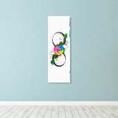 Oneindigheidssymbool met regenboogroos canvas afdruk (Insitu (Houten vloer))