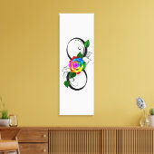 Oneindigheidssymbool met regenboogroos canvas afdruk (Insitu (Woonkamer))