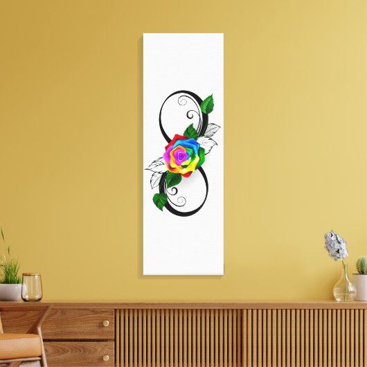 Oneindigheidssymbool met regenboogroos canvas afdruk (Insitu (Woonkamer))