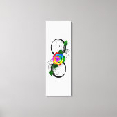 Oneindigheidssymbool met regenboogroos canvas afdruk (Voorkant)